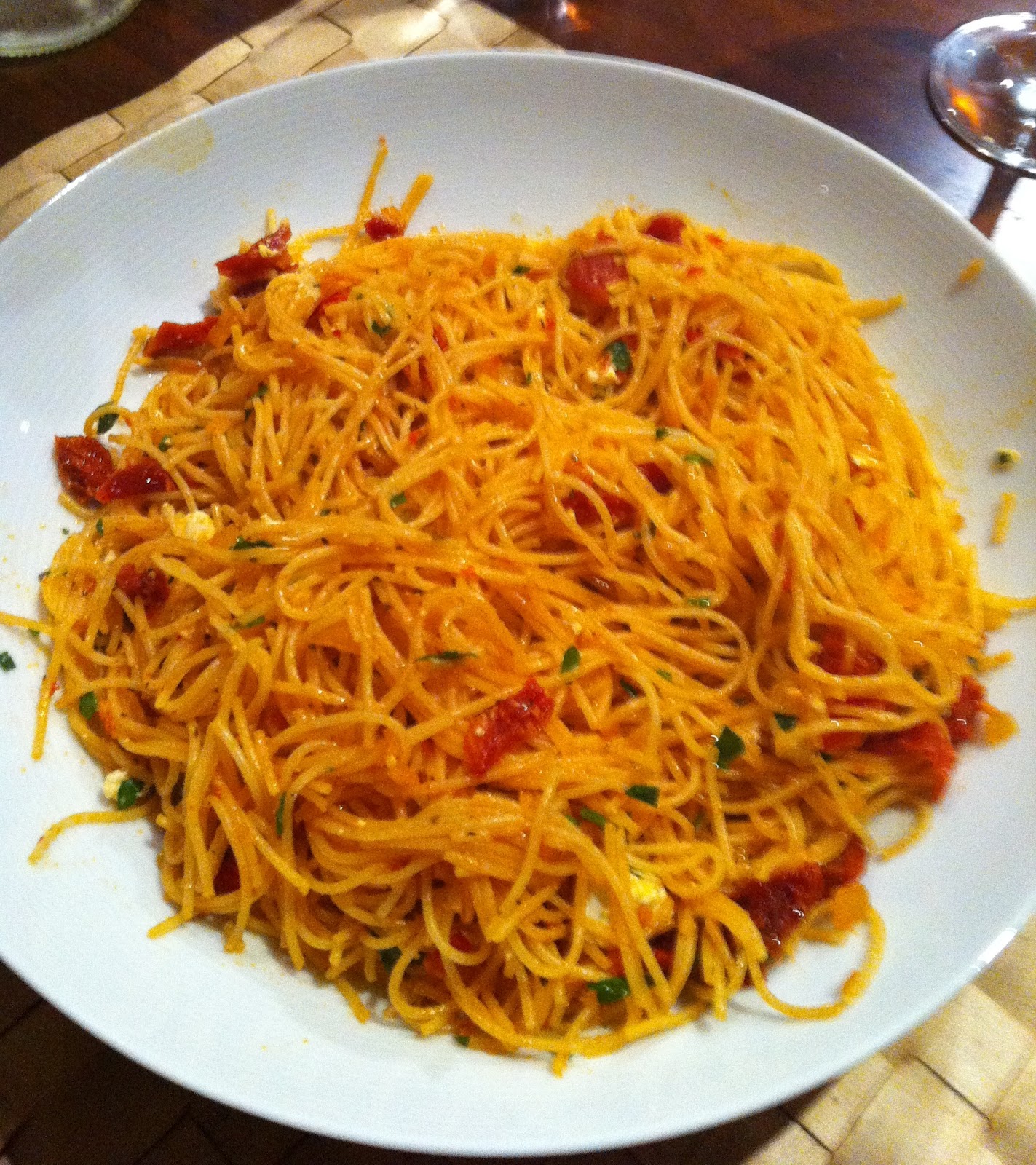 Working Meals for a Working Mum Angel Hair Pasta with Sundried Tomato