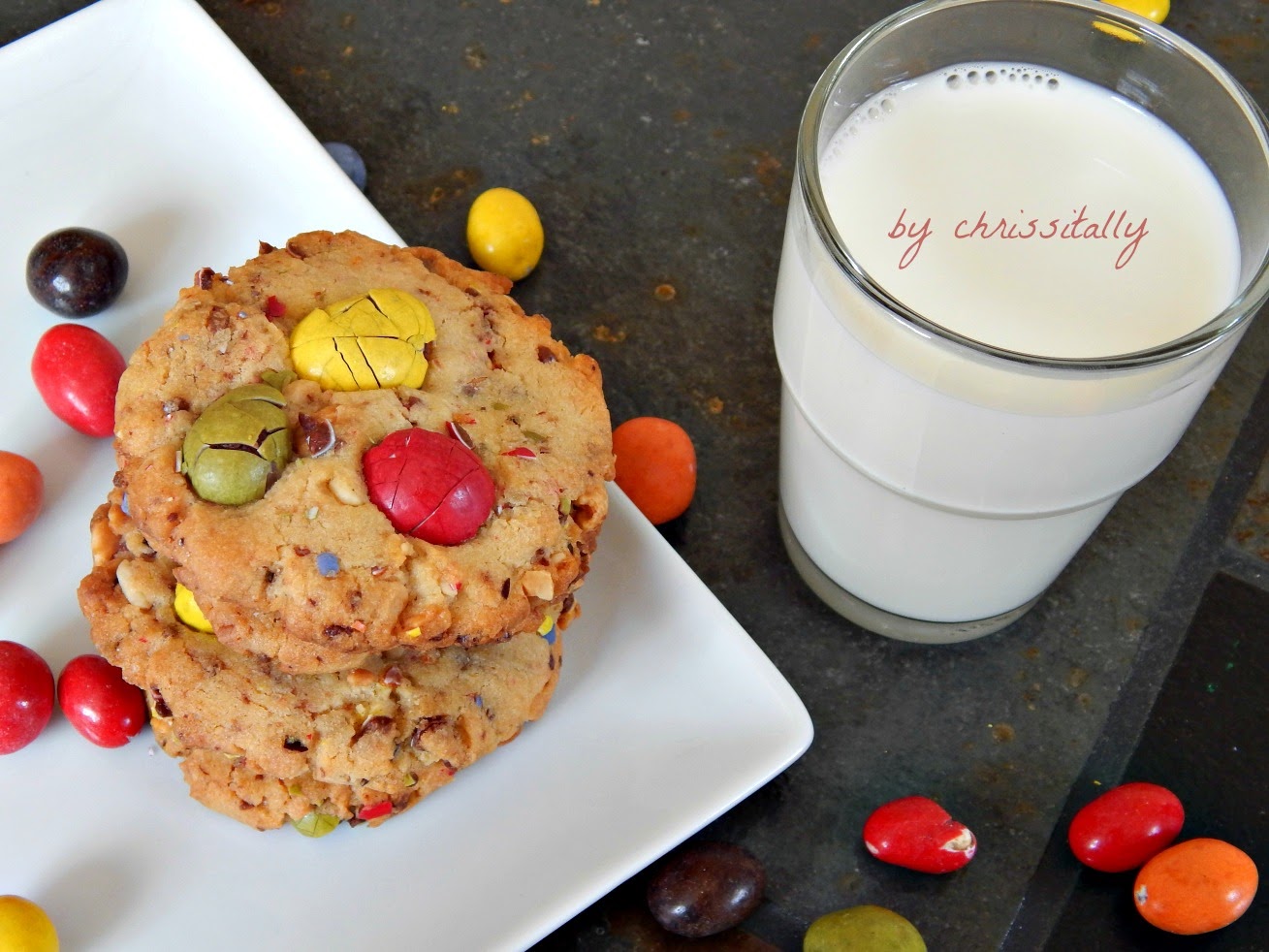 Chrissitally´s Cupcakefactory: Colourful Peanut butter M&amp;M Cookies ...