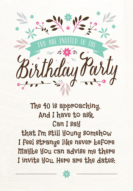 40th Birthday Invitations Wording