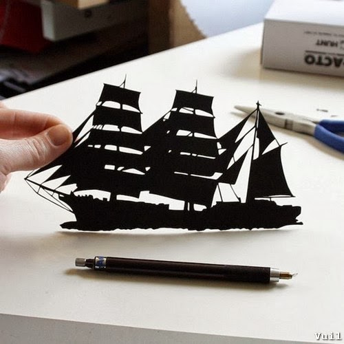 Cắt giấy thủ công hình thuyền buồm