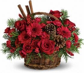 smelled and a basket of flowers christmas