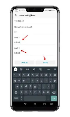 masukkan DNS server khusus di kedua bidang masukkan DNS server khusus di kedua bidang