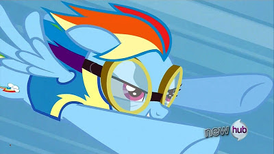 Rainbow Dash in her Wonderbolts cadet uniform