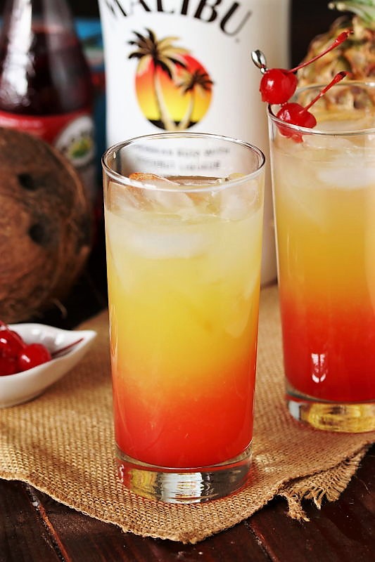 Malibu Sunrise Cocktail The Kitchen is My Playground