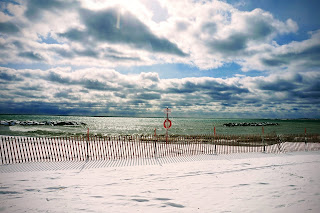 Cold cloudy days on the Toronto Beach are beautiful when looking over Lake Ontario.