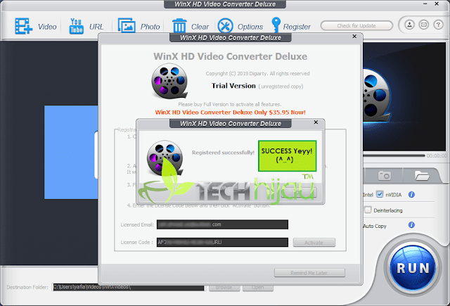 Cara Instal Aktivasi Lisensi WinX HD Video Converter Deluxe - Tech Hijau™