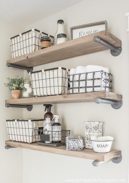 How to make industrial pipe shelves