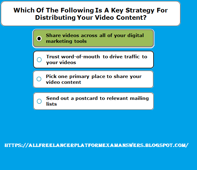 Which of the following is a key strategy for distributing your video