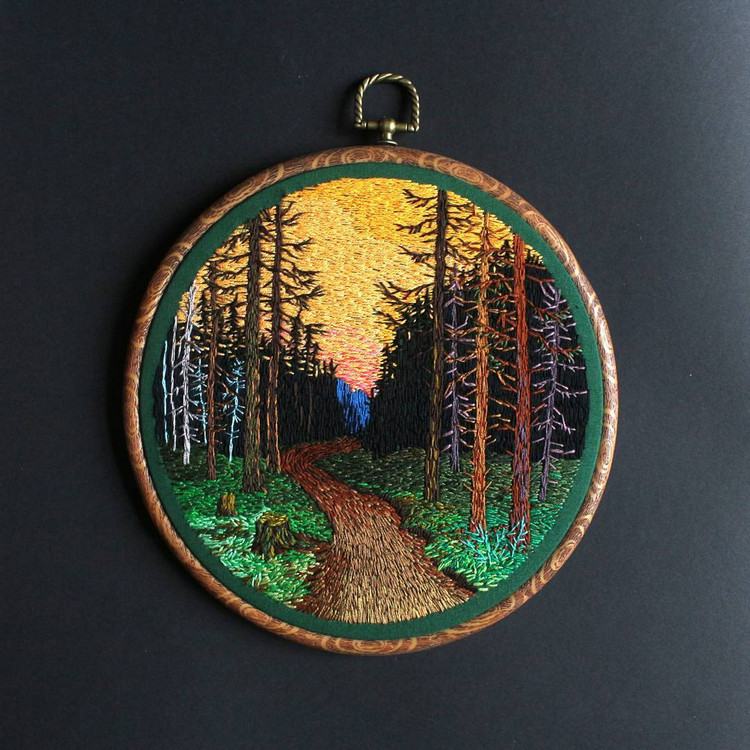 embroidery hoop express the different colors of nature