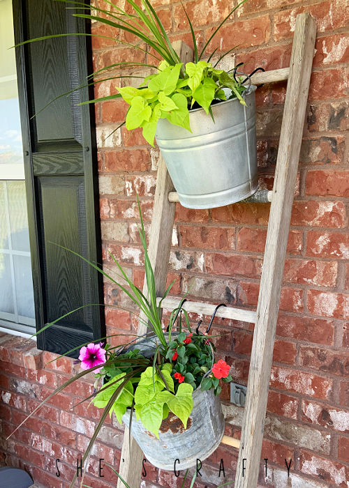 She's Crafty Vintage Galvanized Bucket planters