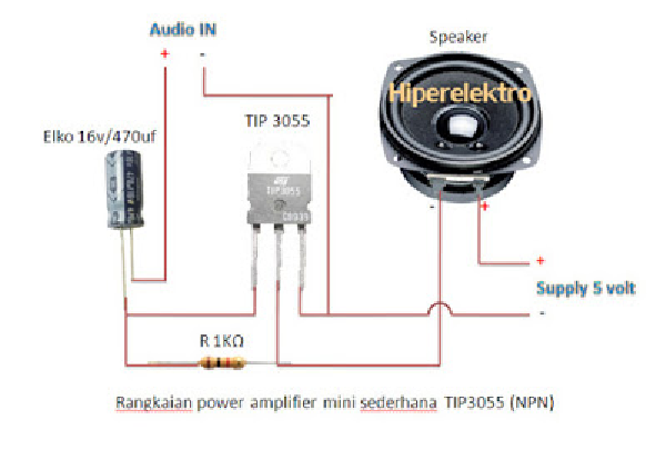 Cara Membuat Amplifier Mini (5V TIP 41, 42) Sederhana