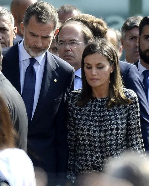 King Felipe and Queen Letizia at memorial ceremony for victims of Barcelona and Cambrils terrorist attack. Carolina Herrera