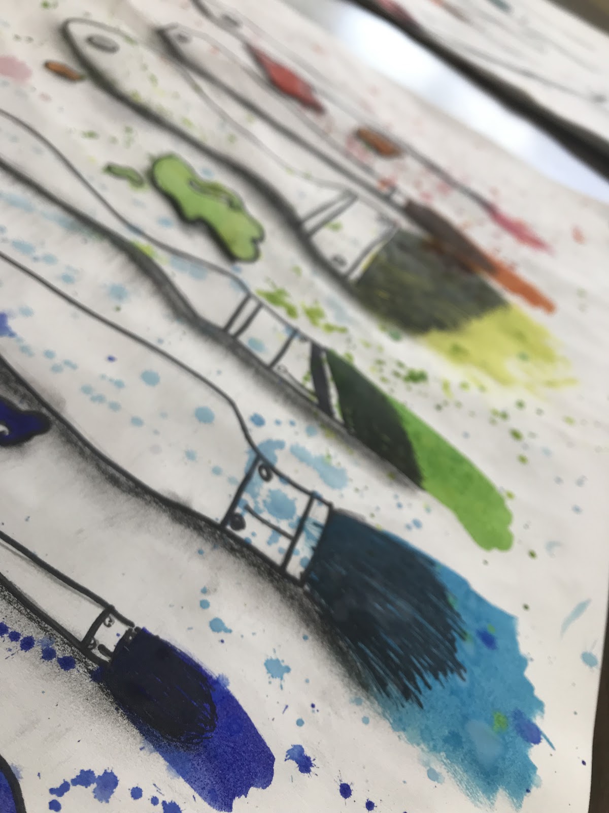 Elements of the Art Room 5th grade Jim Dine inspired paintbrushes