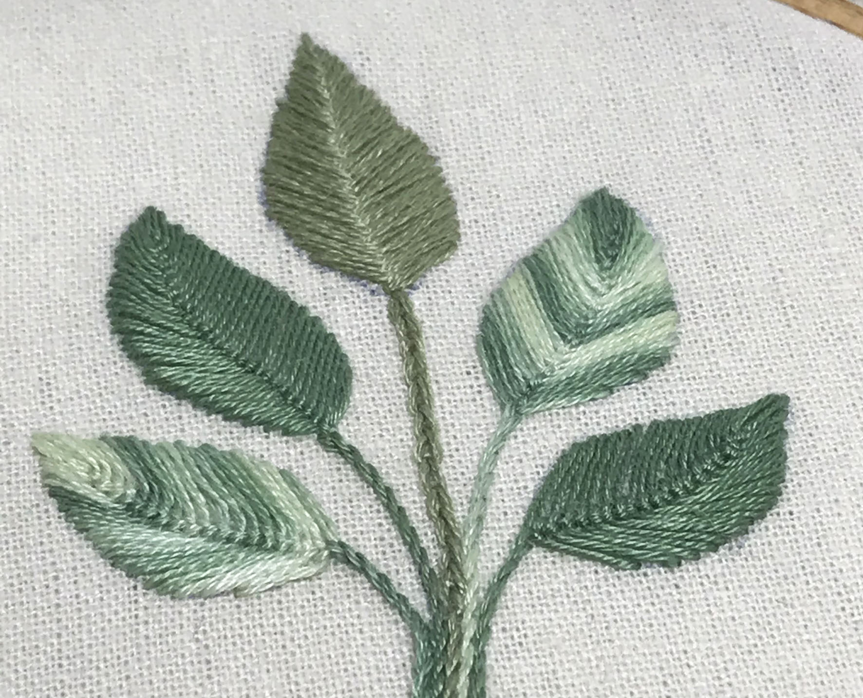 Leaf Sampler - Part 2, Cretan Stitch leaves