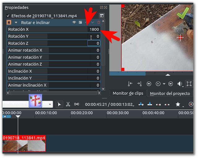 Cómo rotar un video con kdenlive 17.12 Proyecto Facilitar el Software