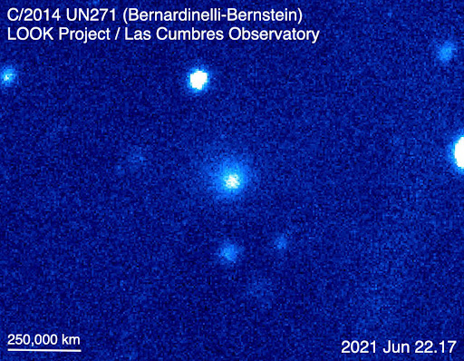 Cometa Bernardinelli-Bernstein registrado pelo Observatório Las Cumbres em junho de 2021