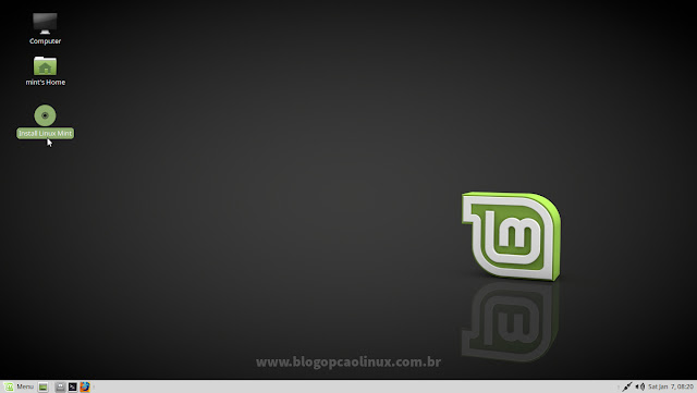Clique em "Install Linux Mint" Clique em "Install Linux Mint"