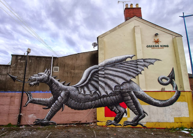 Street Art By Phlegm For Empty Walls Urban Art Festival In Cardiff, Wales. 1