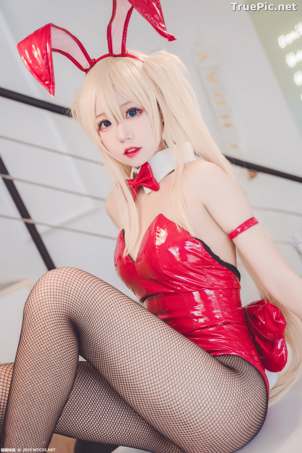 Image [MTCos] 喵糖映画 Vol.021 – Chinese Cute Model – Red Bunny Girl Cosplay - TruePic.net - Picture-14