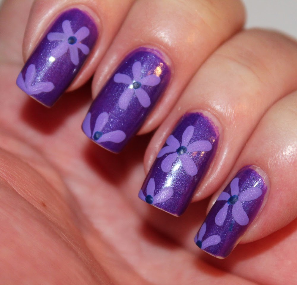 Purple Flower Nail Arthttp://9ailside.blogspot.com/Nail Side