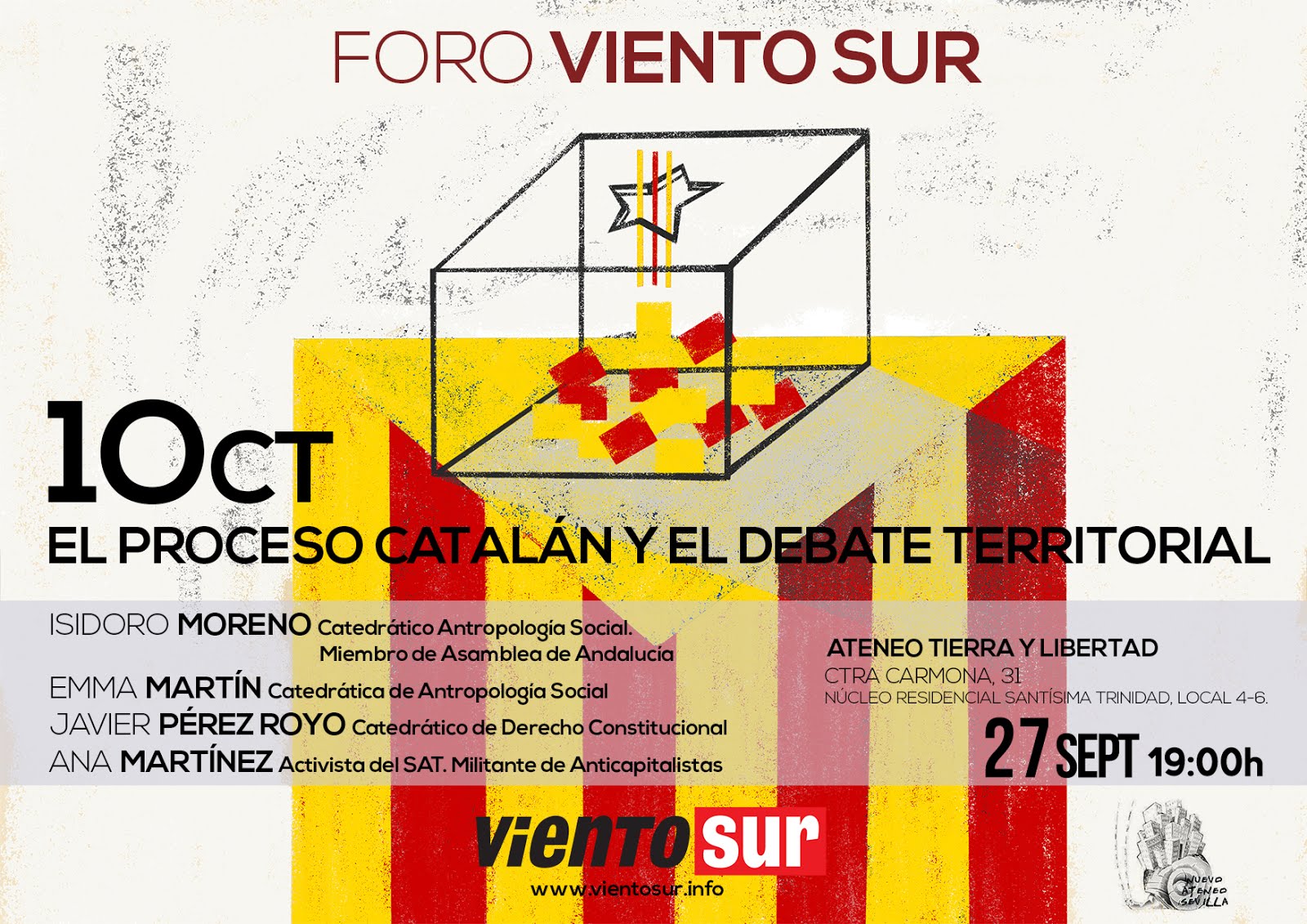 EL PROCESO CATALÁN Y EL DEBATE TERRITORIAL. Acto en Sevilla, el 27 septiembre, 19H