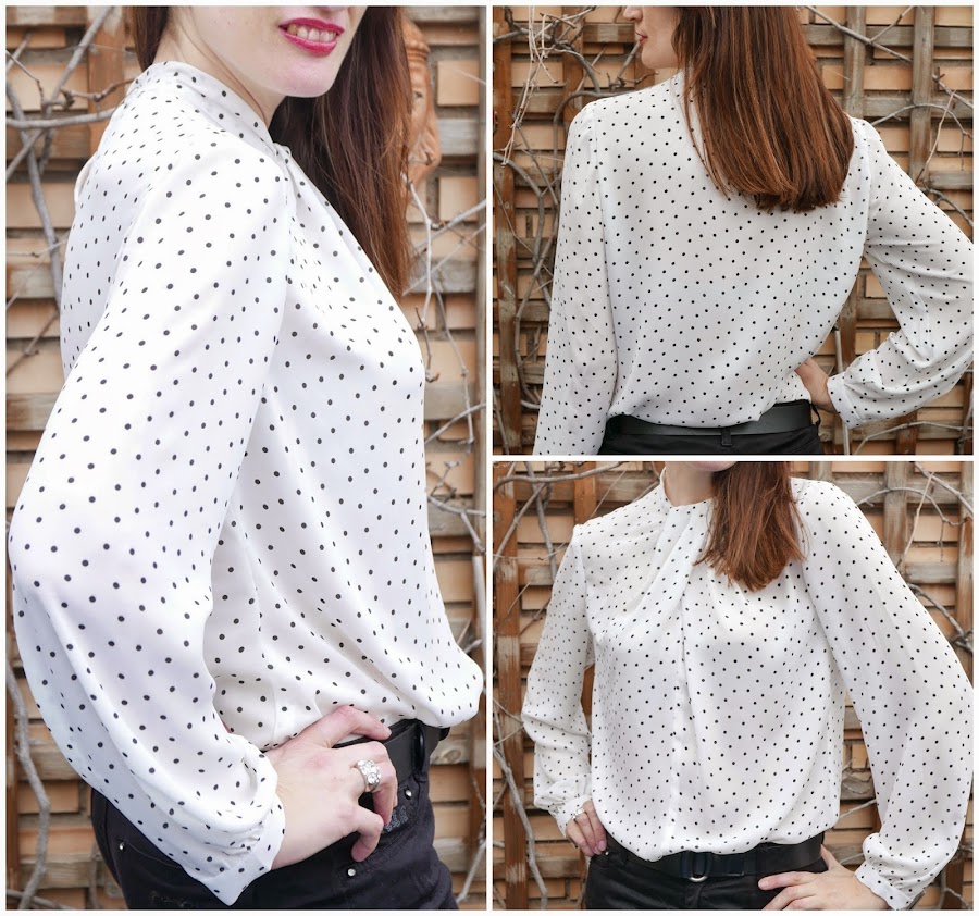 Blusa de lunares femenina diferente y fácil de hacer