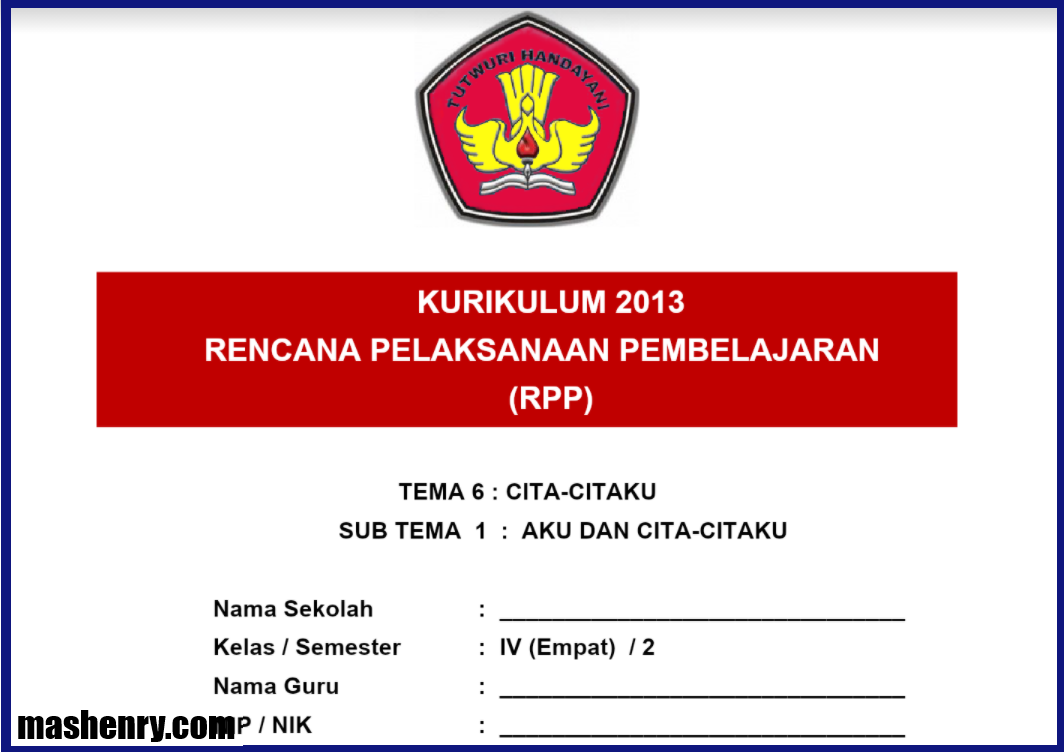 Contoh RPP daring SD/ Mi kelas 1 2 3 4 5 dan 6 masa pandemi covid-19