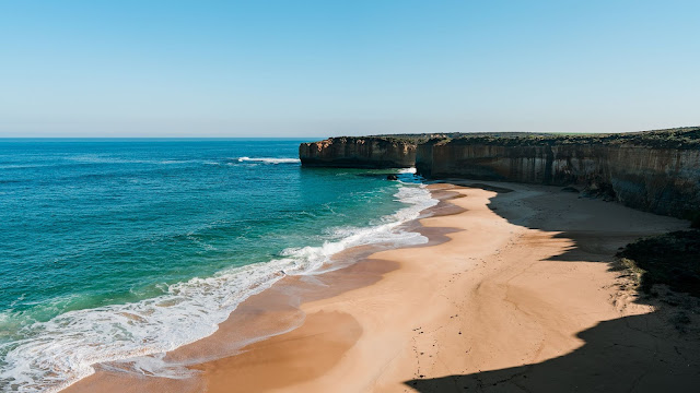 Wallpaper beach shore, cliff, sea Wallpaper beach shore, cliff, sea