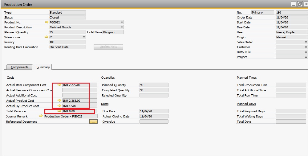 SAP Business One Knowledge Handling Scrap or Wastage items in SAP