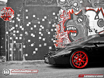Lamborghini Gallardo Spyder with Brushed Red HRE Wheels 5