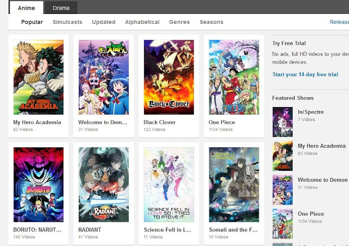 Los mejores sitios web gratuitos de transmisión de anime