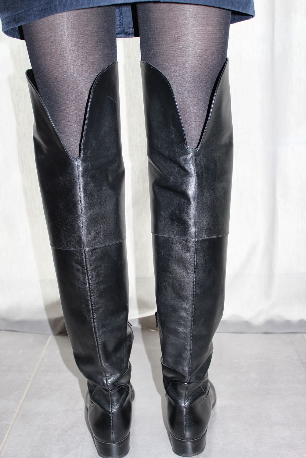 Bottes Cuissardes Regard Cuir Gris Taille 39 – Occasion Bon état, Talon Bas, Pour Femme