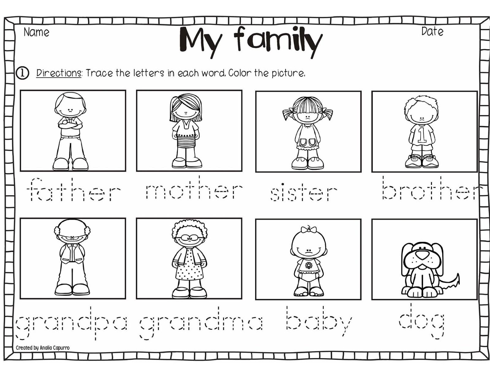 Family words vocabulary. My Family раскраска. Family раскраска английский для детей. Семья на английском раскраска. My Family for Kids раскраска.