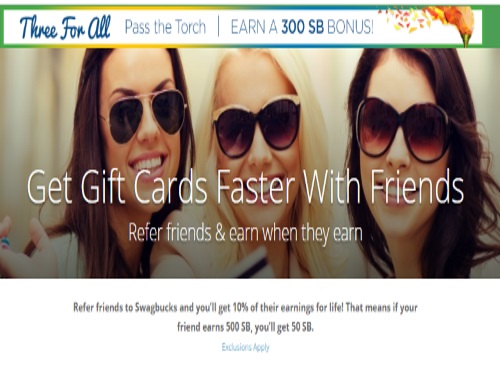 Swagbucks Three For All Pass The Torch Earn 300 SB Bonus Swagbucks Three For All Pass The Torch Earn 300 SB Bonus