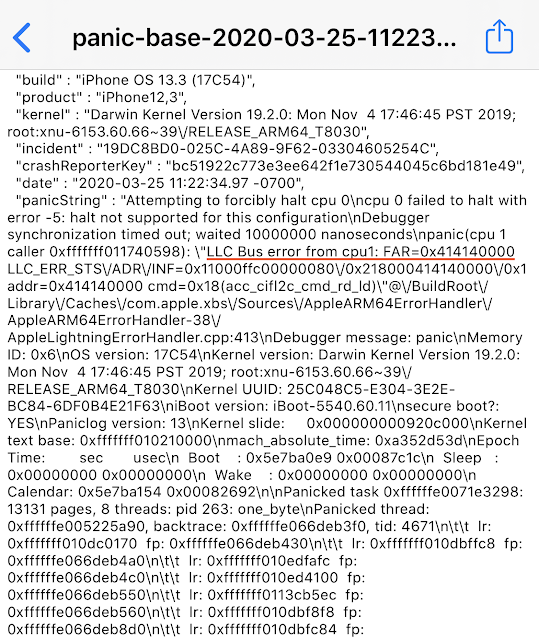 This is a screenshot of a device panic.