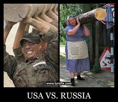 USA Vs. Russia, funny demotivational meme picture, humor images collection