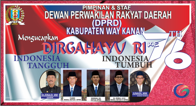 DPRD Way Kanan Mengucapkan Dirgahayu RI ke 76