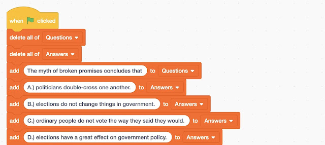 MakeTheBrainHappy: Creating a Multiple-Choice Quiz Application in Scratch