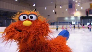 Murray shows how to ice skate. Sesame Street Episode 4421, The Pogo Games, Season 44.