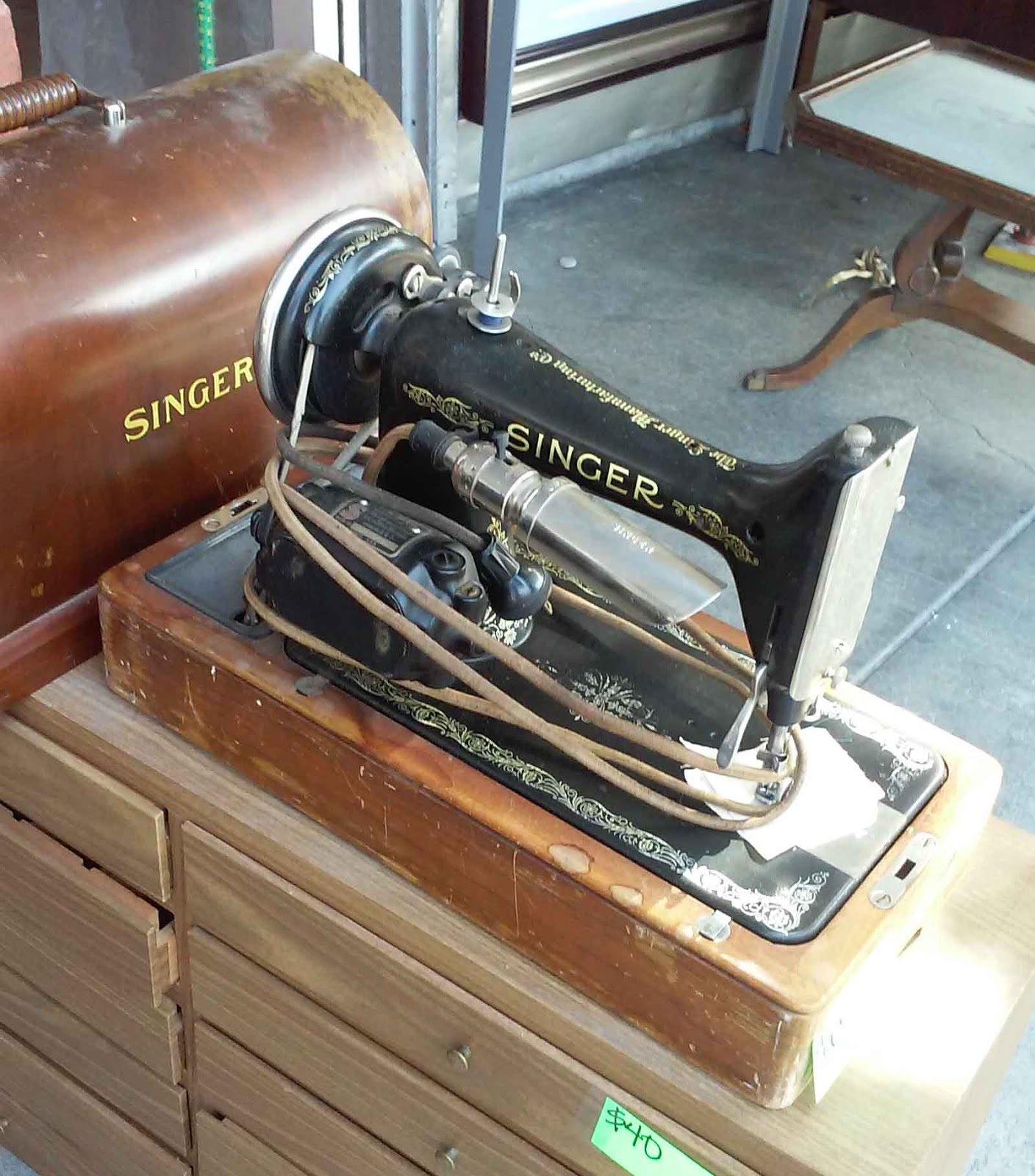 UHURU FURNITURE & COLLECTIBLES SOLD Antique Singer Sewing Machine with
