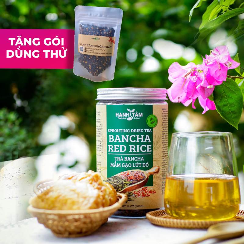 Hạnh Tâm Trà bancha – mầm gạo lứt đỏ rang 500g – TẶNG Túi trà hạt mầm loại bất kỳ 100g