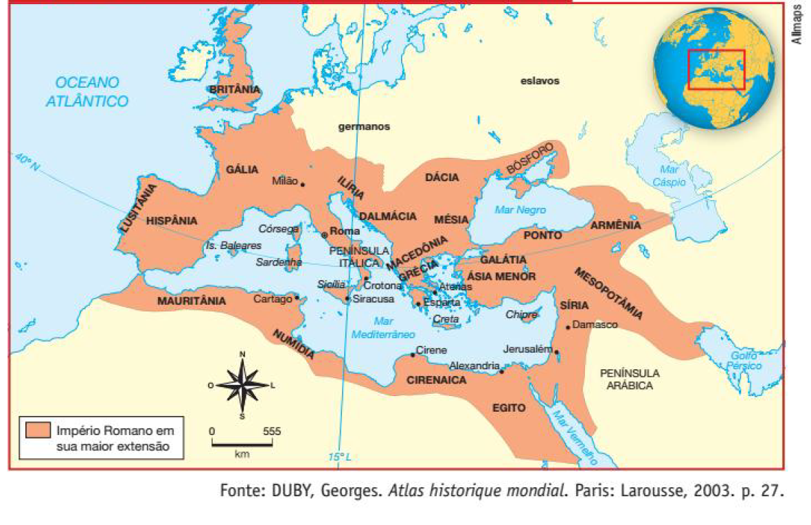 Veredas do Tempo: Império Romana: Extensão Máximo - século II EC