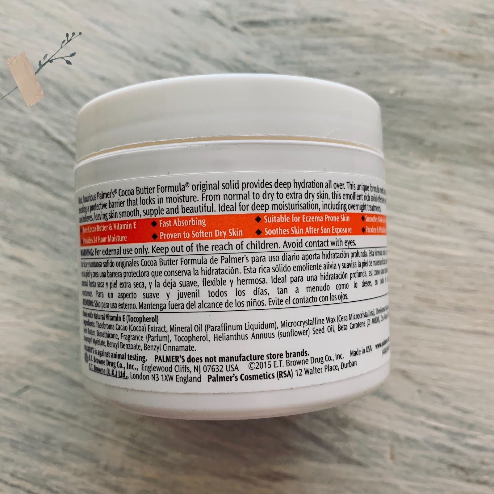 Bimba y sus cosas PALMER'S COCOA BUTTER FORMULA CON VITAMINA E