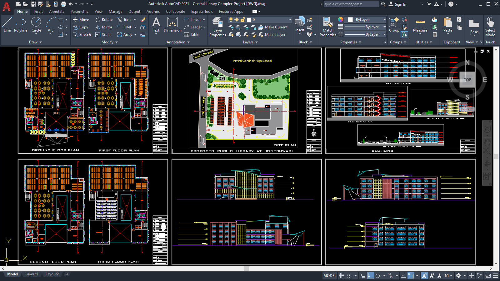 Central Library Complex Project [DWG]