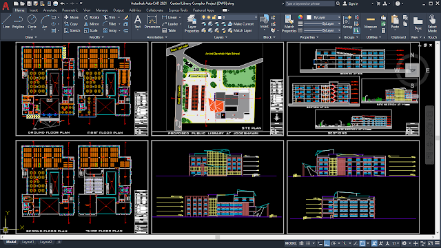 Central Library Complex Project [DWG]