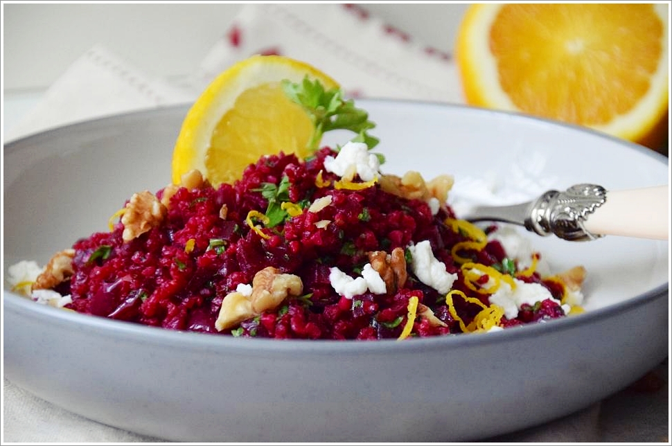 Buchweizen-Rote Bete Salat mit cremigem Ziegenkäse