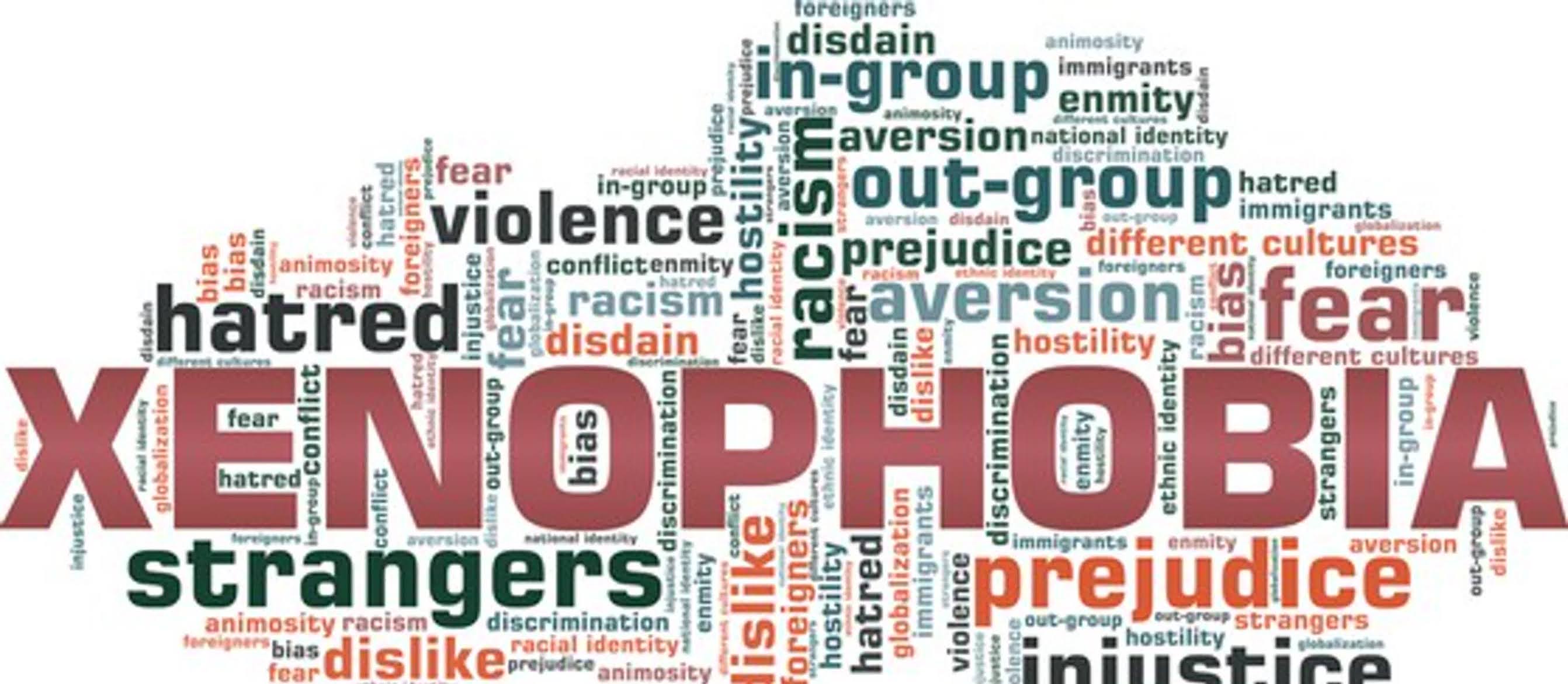 Xenophobia vector illustration word cloud isolated on a white