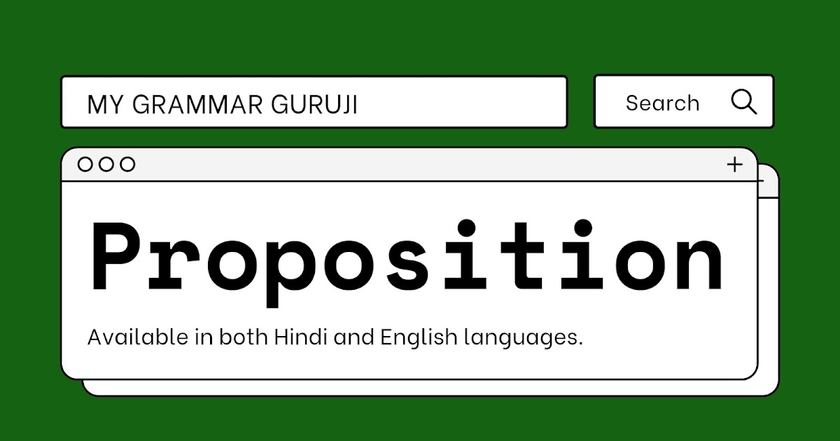 Preposition and Types of Prepositions in hindi ~ MY GRAMMAR GURUJI