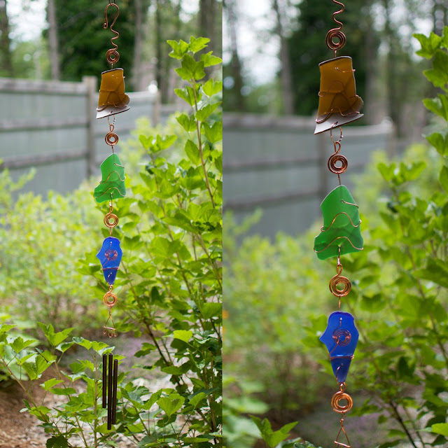 Glass and copper art wind chime, by Coast Chimes