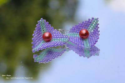 gunadesign  handmade beaded earrings Sensual Flower